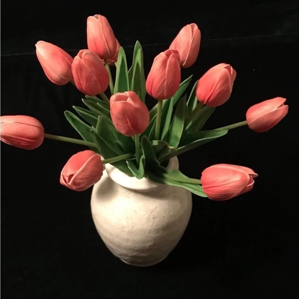 ✨🌷Faux Real Touch Tulip Bouquet Bundle of 12 Stems Coral - Magnolia